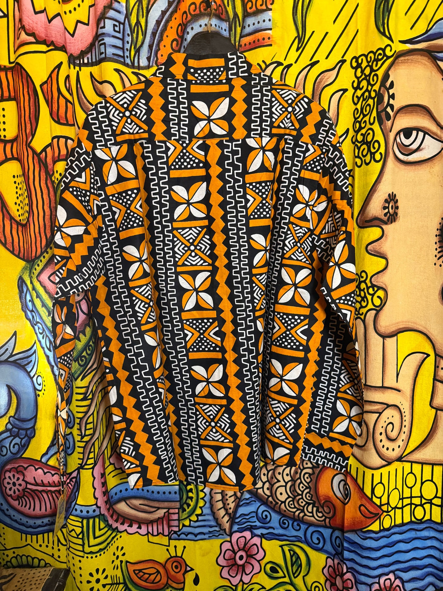 African Mudprint Button Down 2x