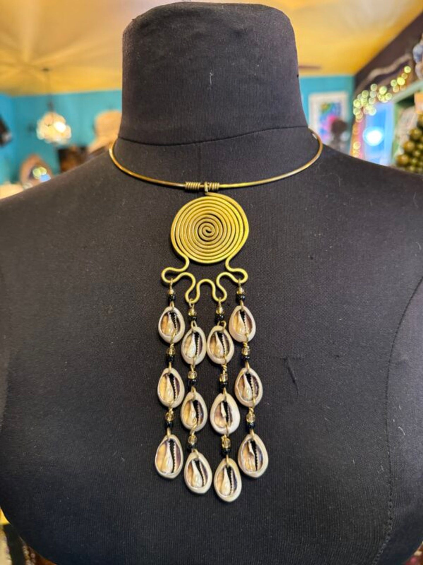 Cowrie shell choker