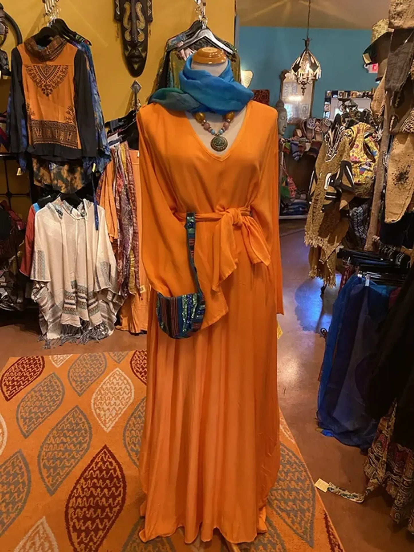 Floor length magic dress - orange