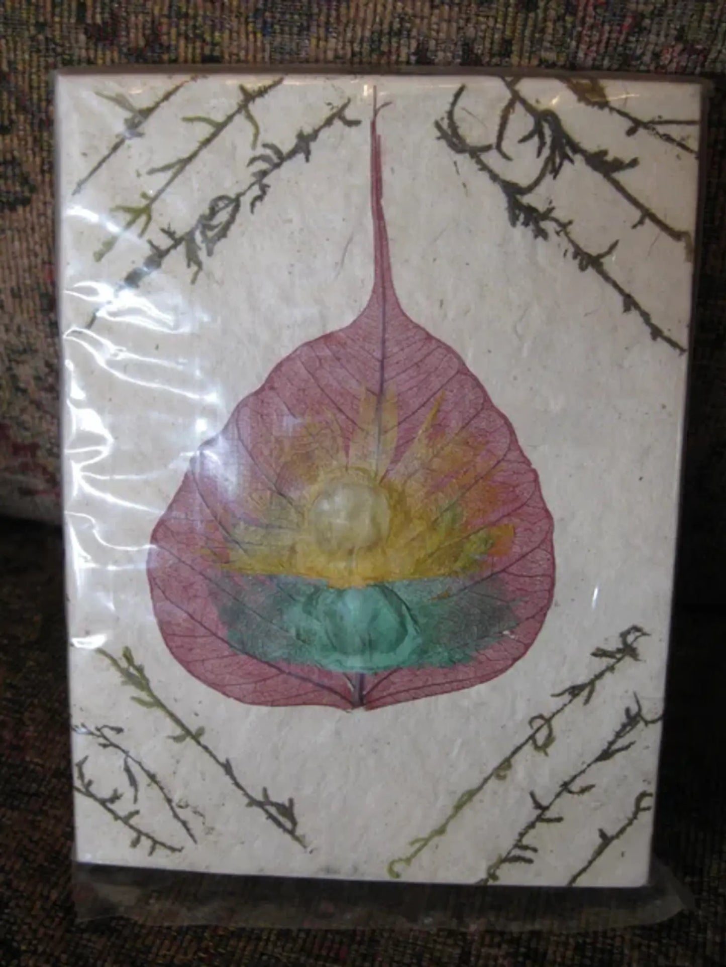 White Journal with Tie Dye Leaf