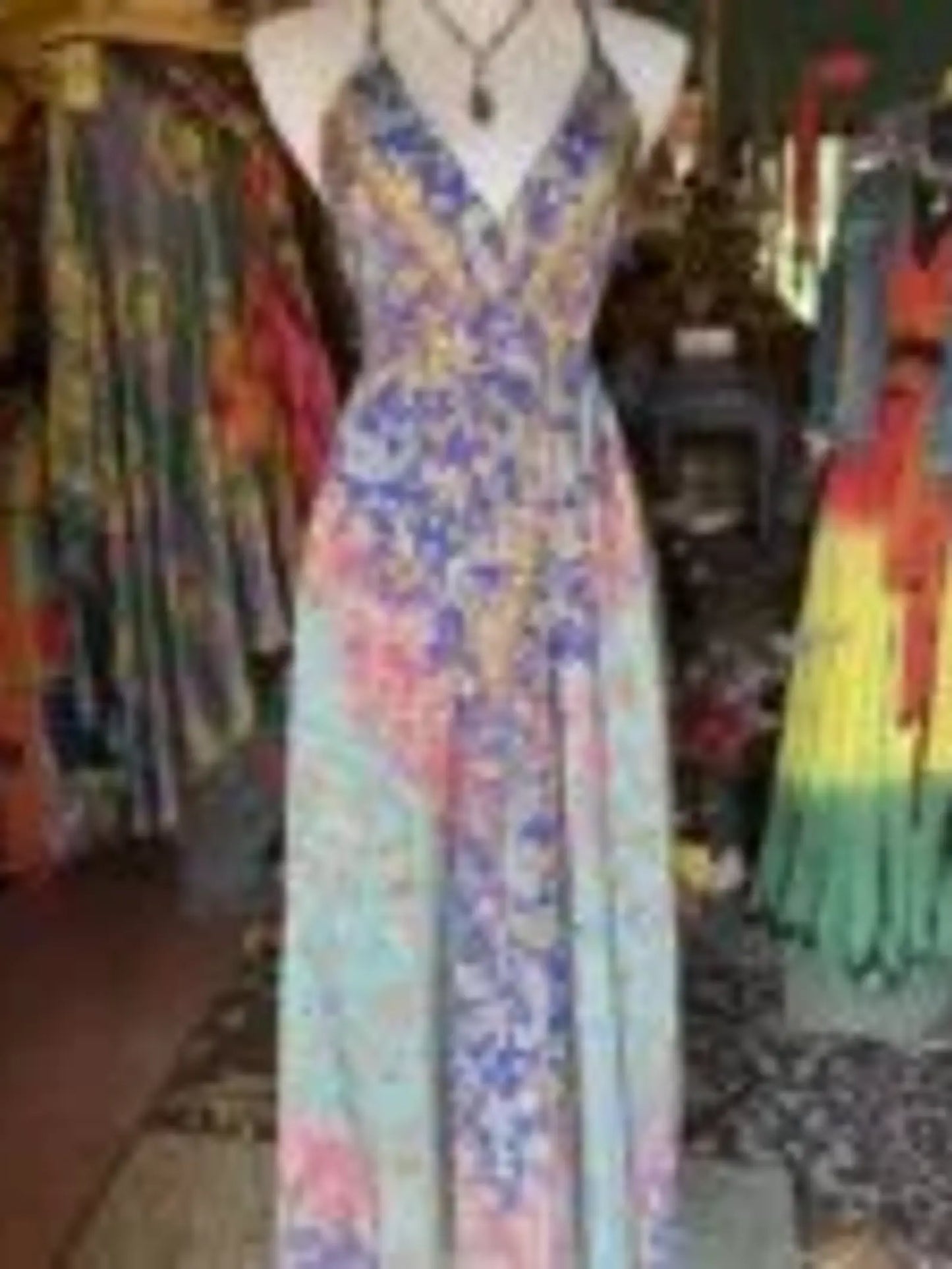 A Line maxi Sun Dress Blue