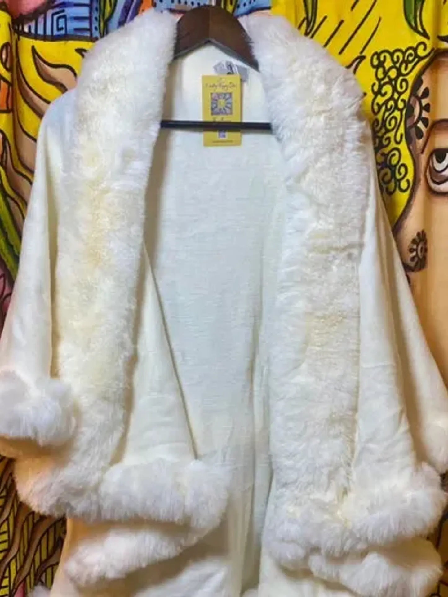 Faux fur cape