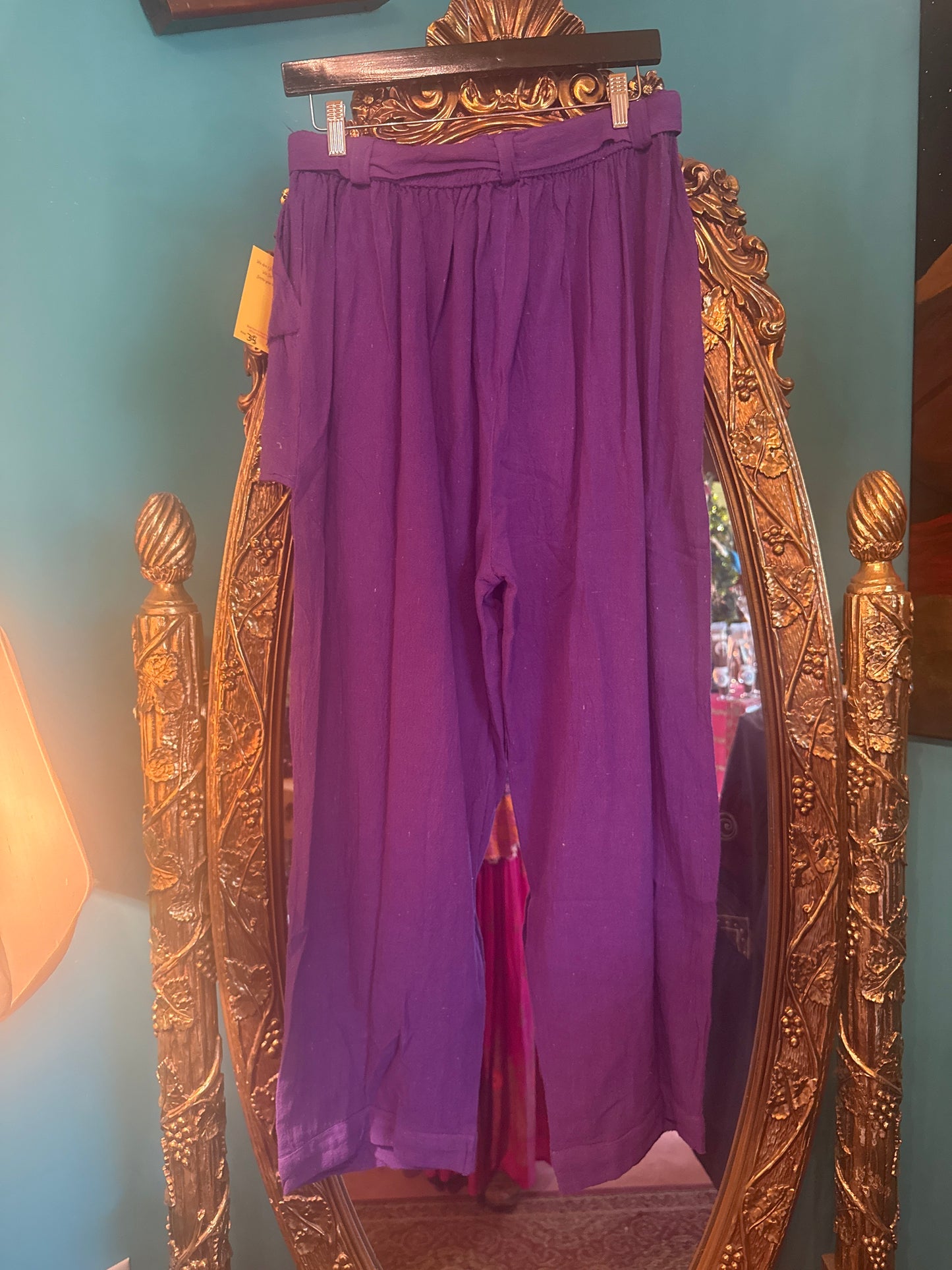 Gauze inside out pant -purple