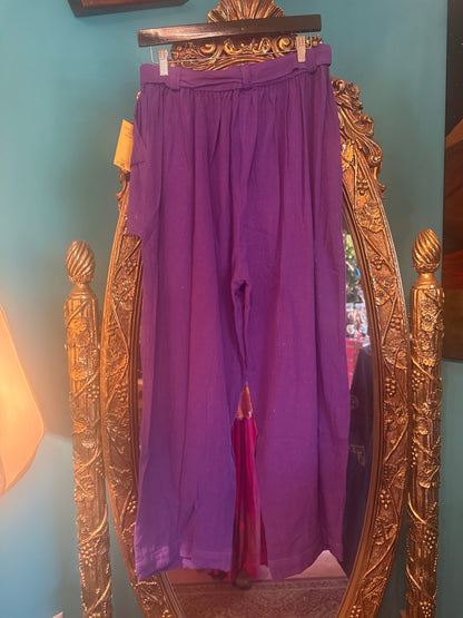 Gauze inside out pant -purple