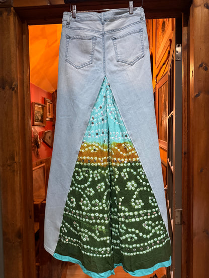 High waist Upcycled Jean skirt