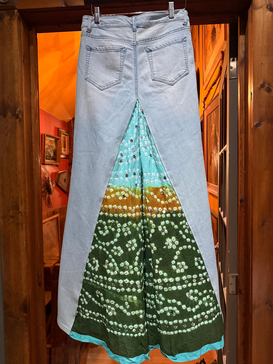 High waist Upcycled Jean skirt