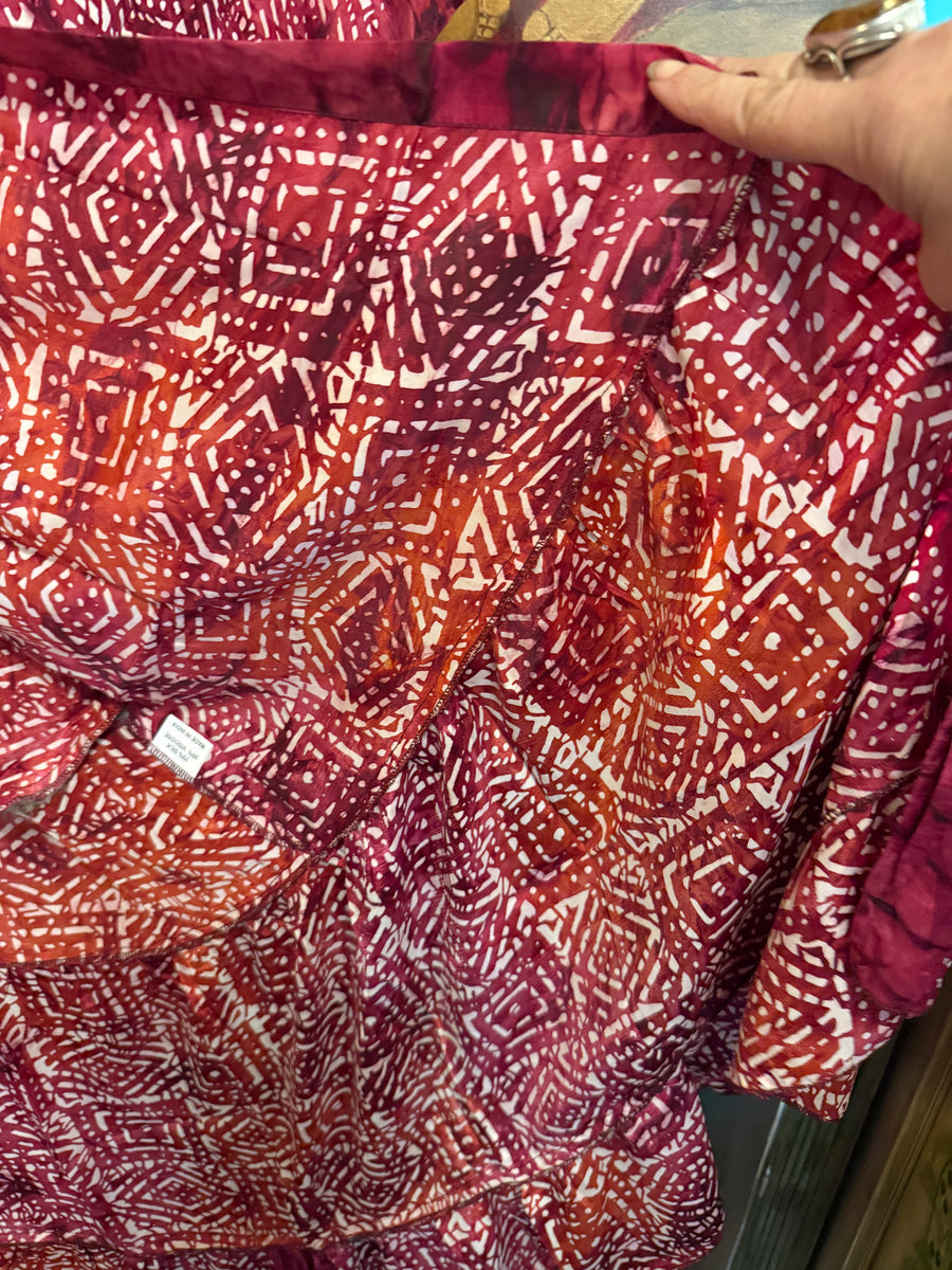 Lady in Red kimono Duster