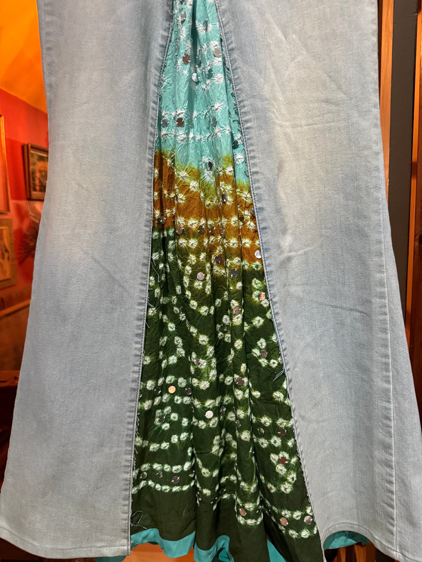 High waist Upcycled Jean skirt