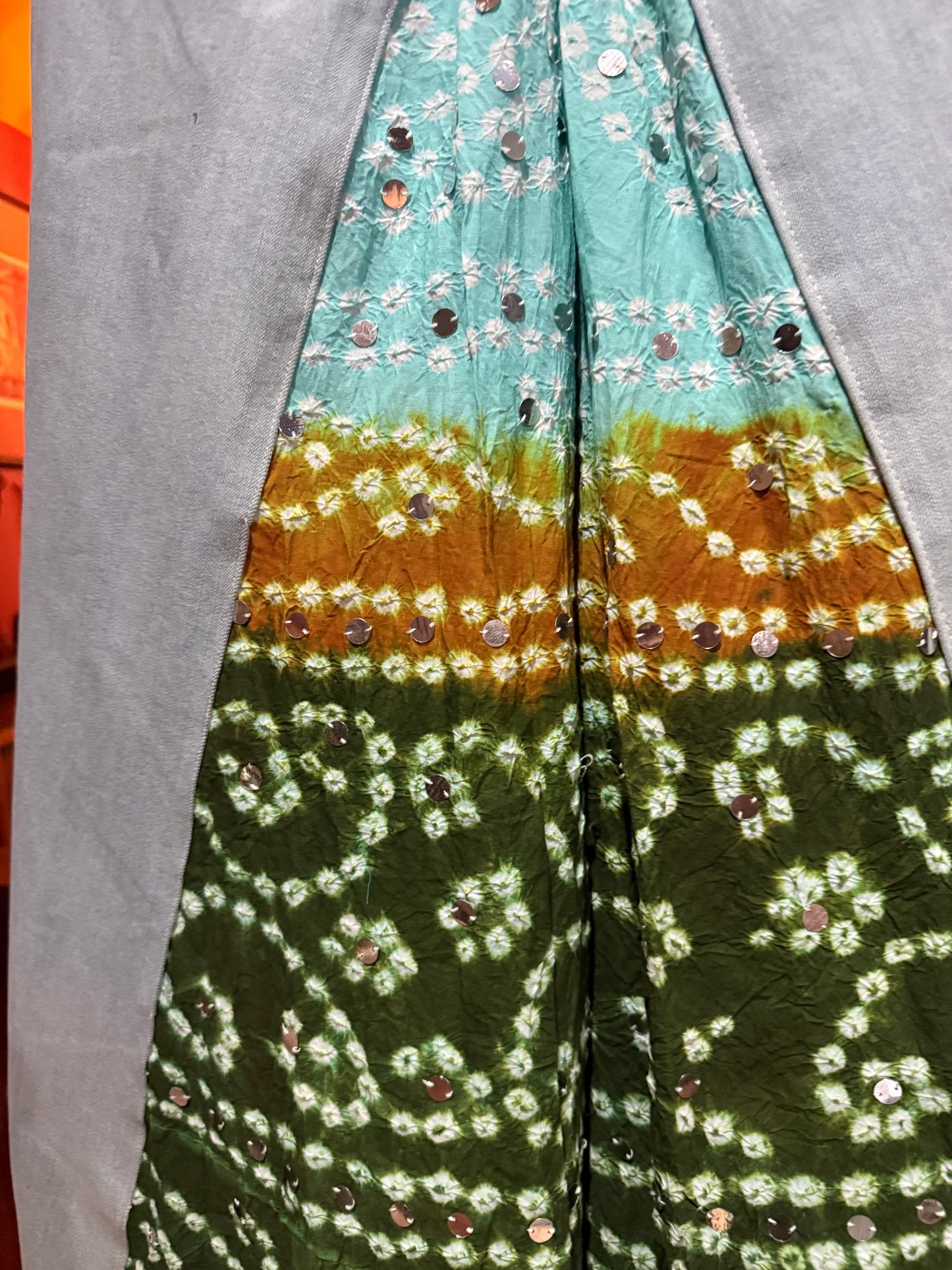High waist Upcycled Jean skirt
