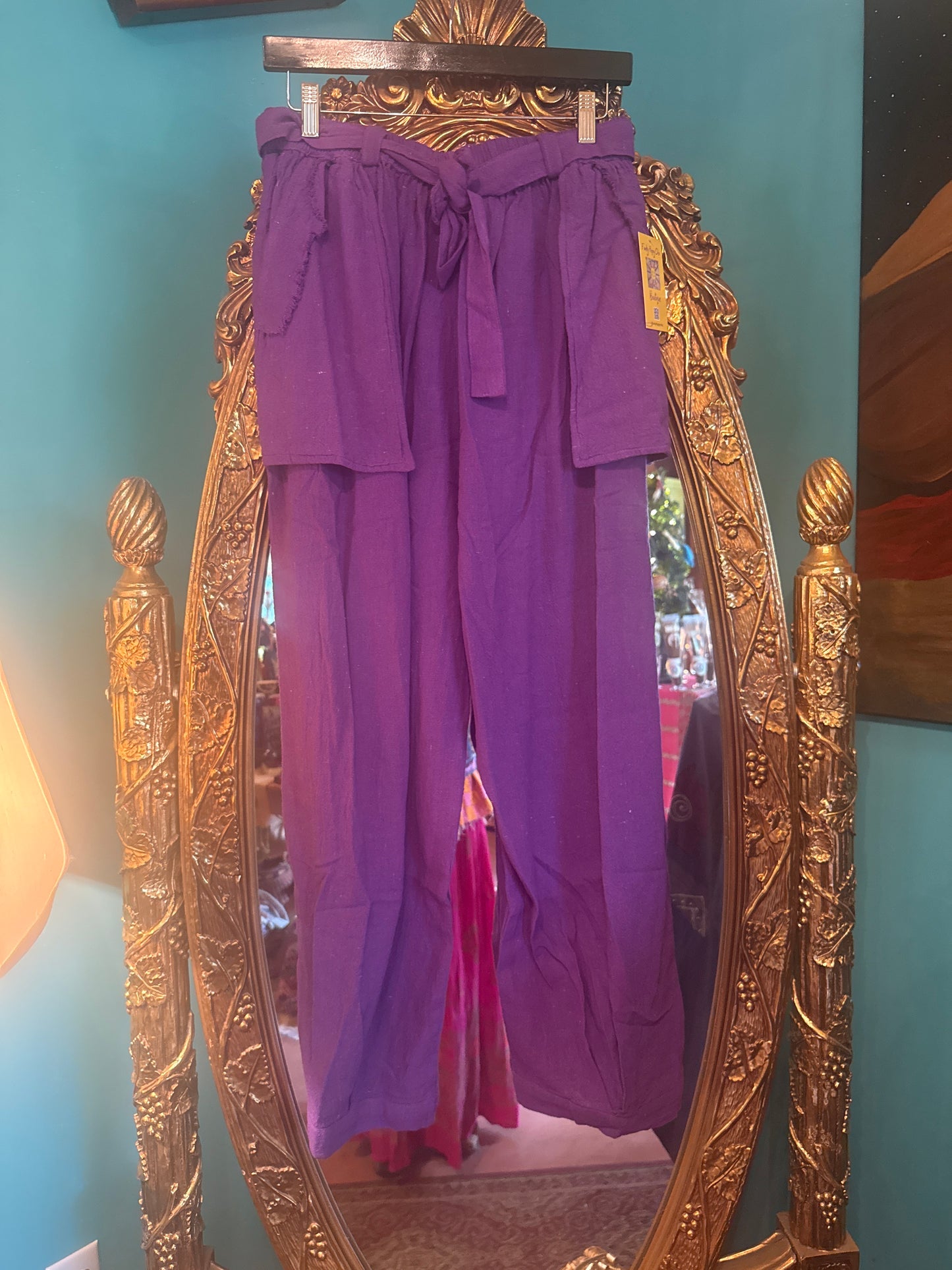Gauze inside out pant -purple