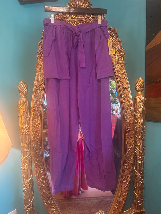 Gauze inside out pant -purple