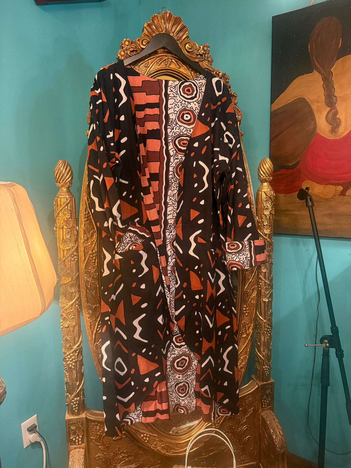 Reversible Mud Cloth print Coat