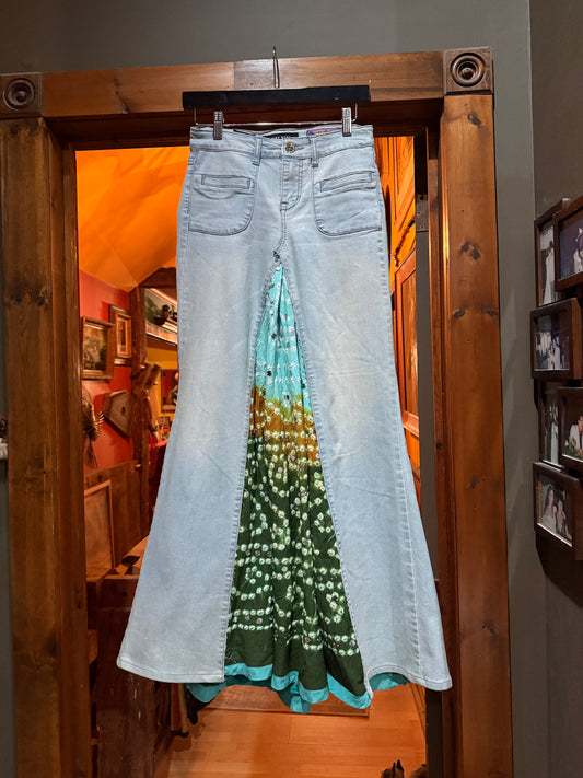 High waist Upcycled Jean skirt