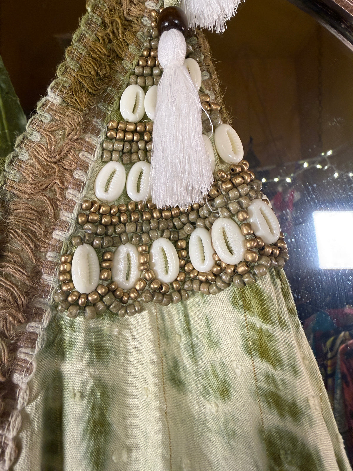 Tye Dye Halter Dress Olive/cream
