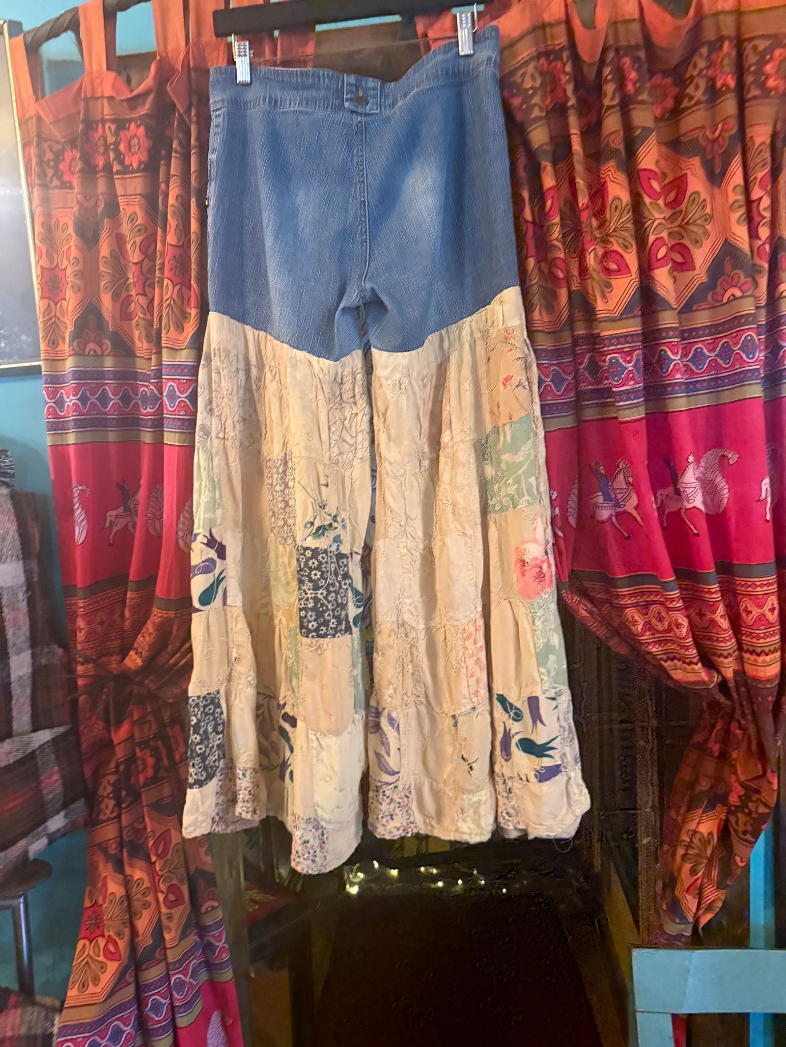 Up-cycled stretch patch jeans