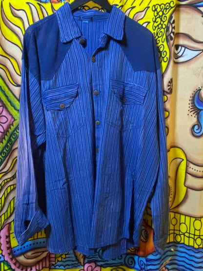 Blue Stripped Button Down xl