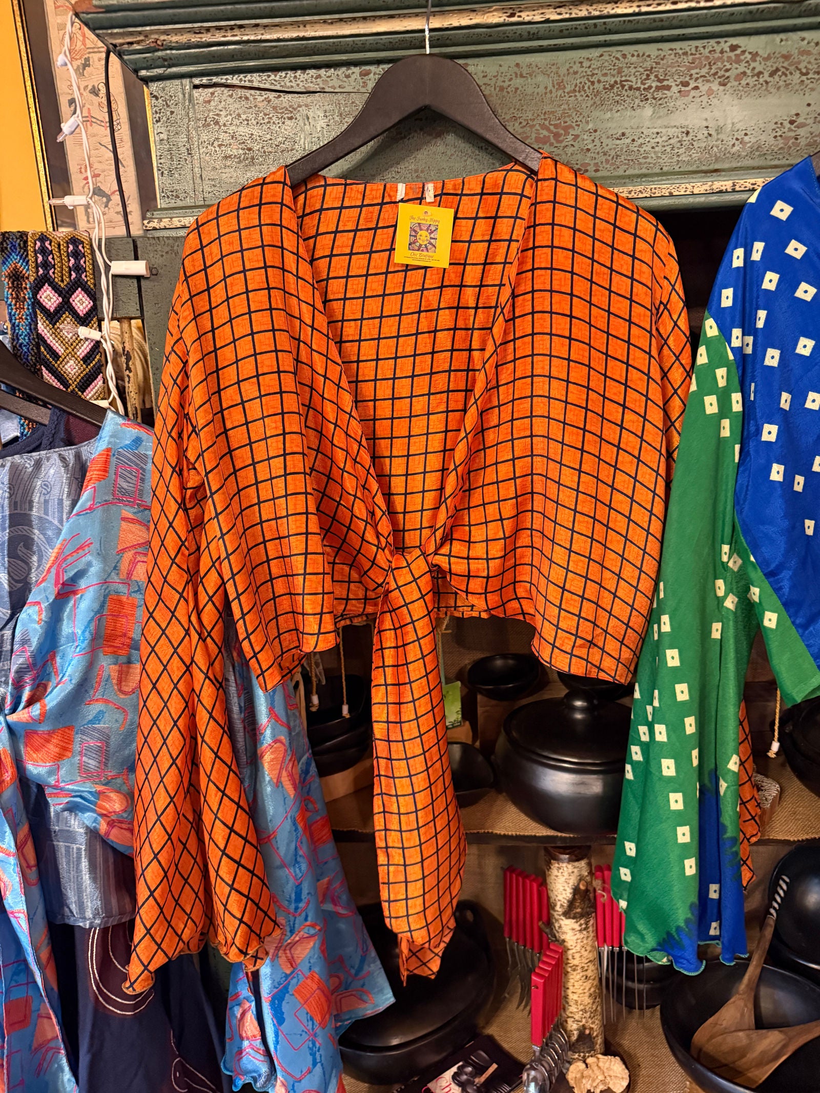 Silk crop top orange