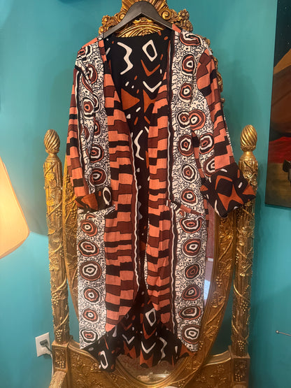 Reversible Mud Cloth print Coat