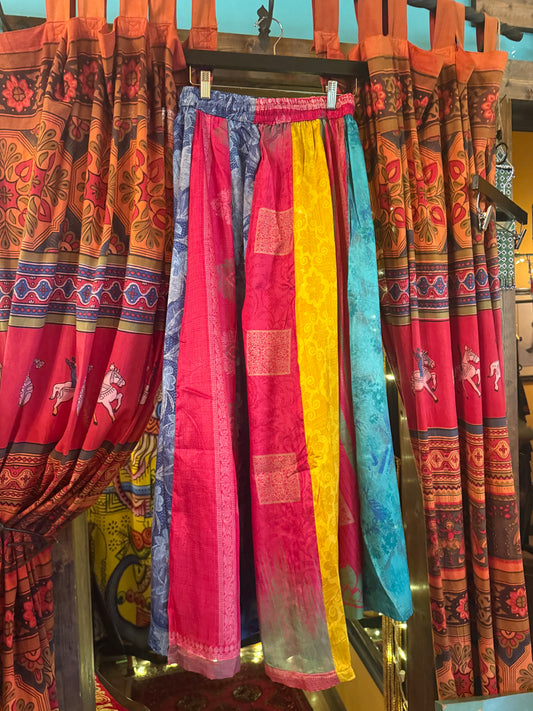 Silk Stripe wide leg pant