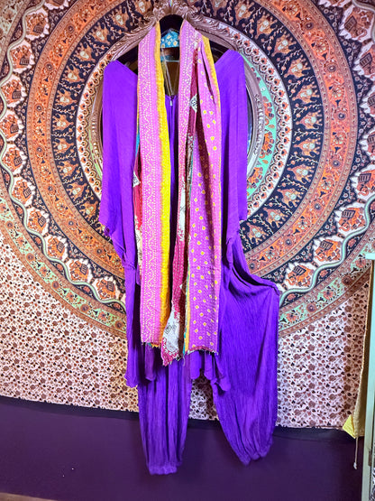 Flowing pants set purple