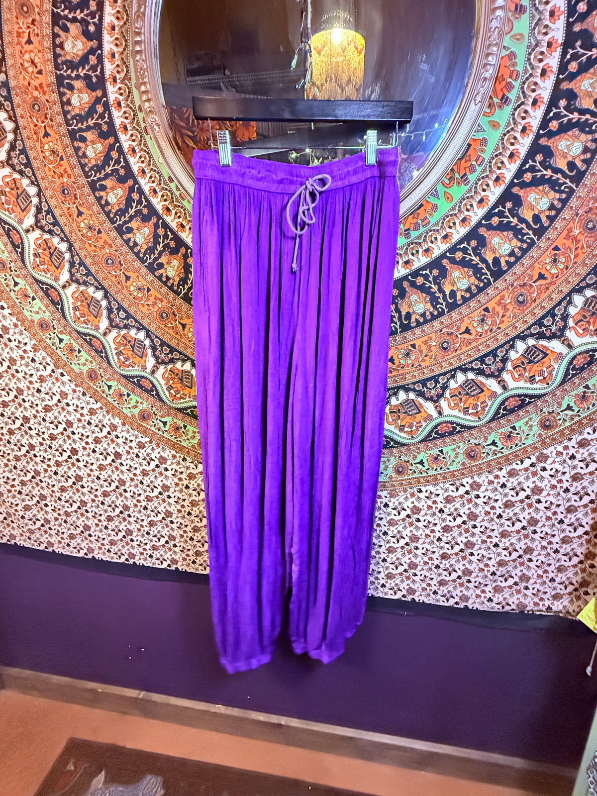 Flowing pants set purple