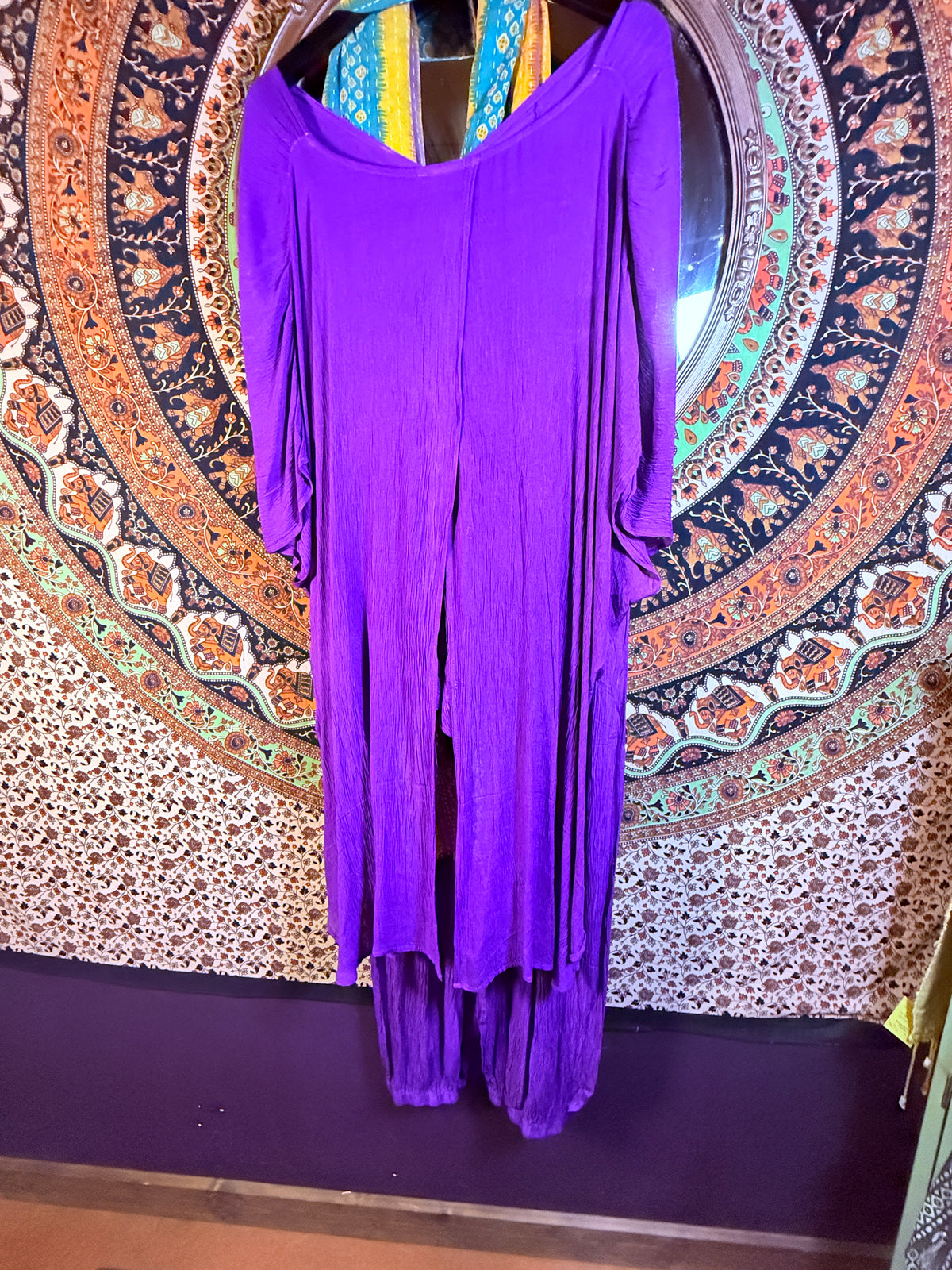 Flowing pants set purple