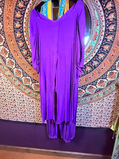 Flowing pants set purple