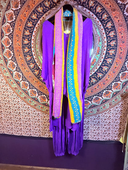 Flowing pants set purple