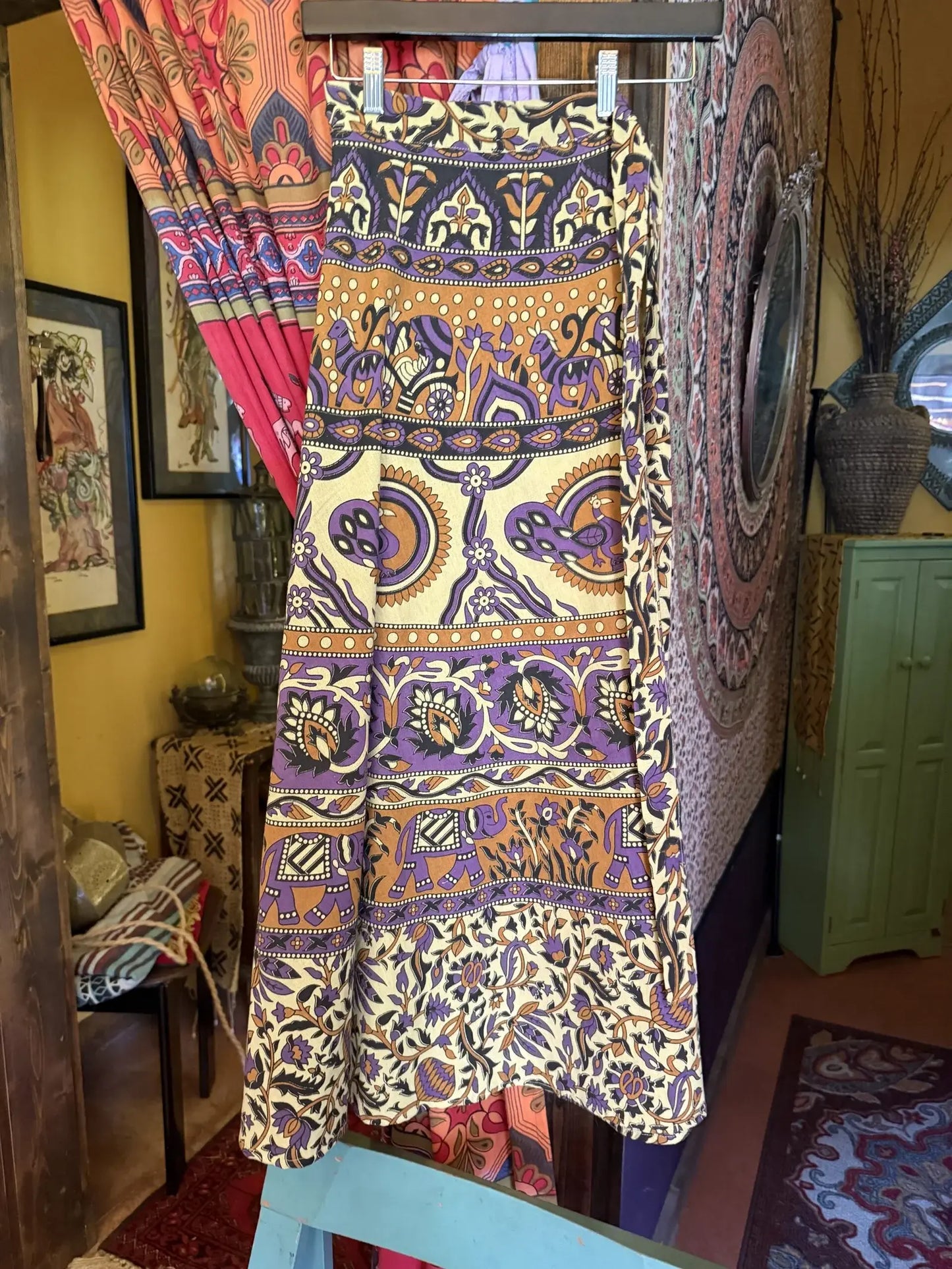 Indian wrap skirt - Green