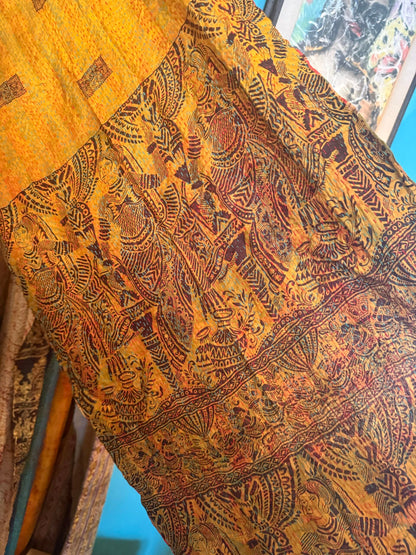 Silk Kantha Scarf art deco