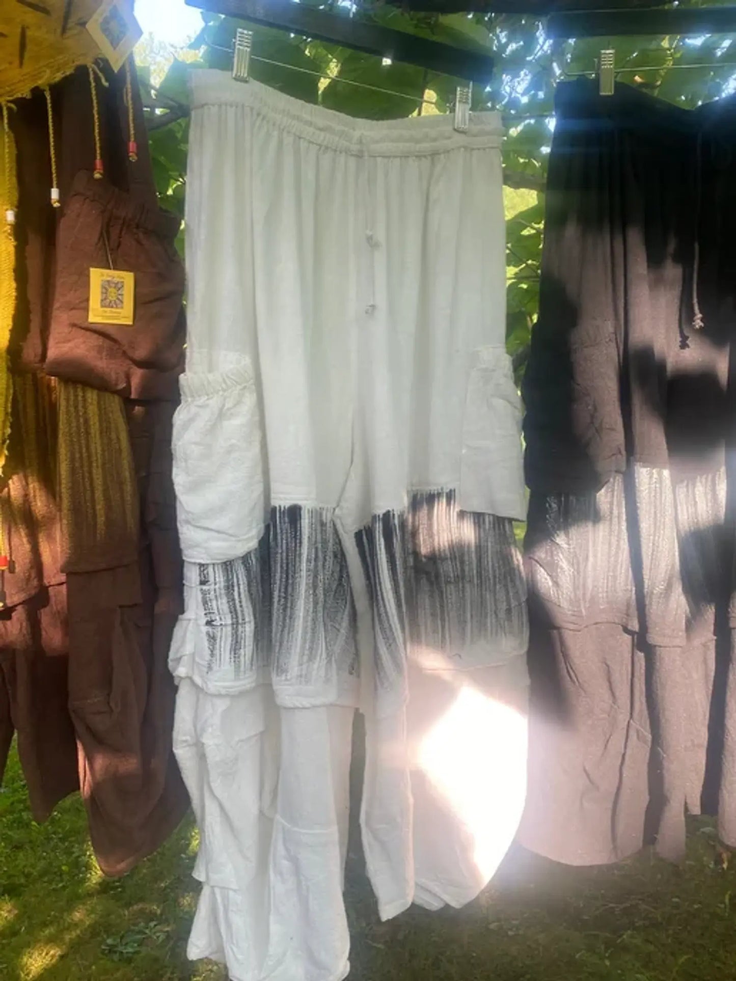 Gauze bucket pocket pants