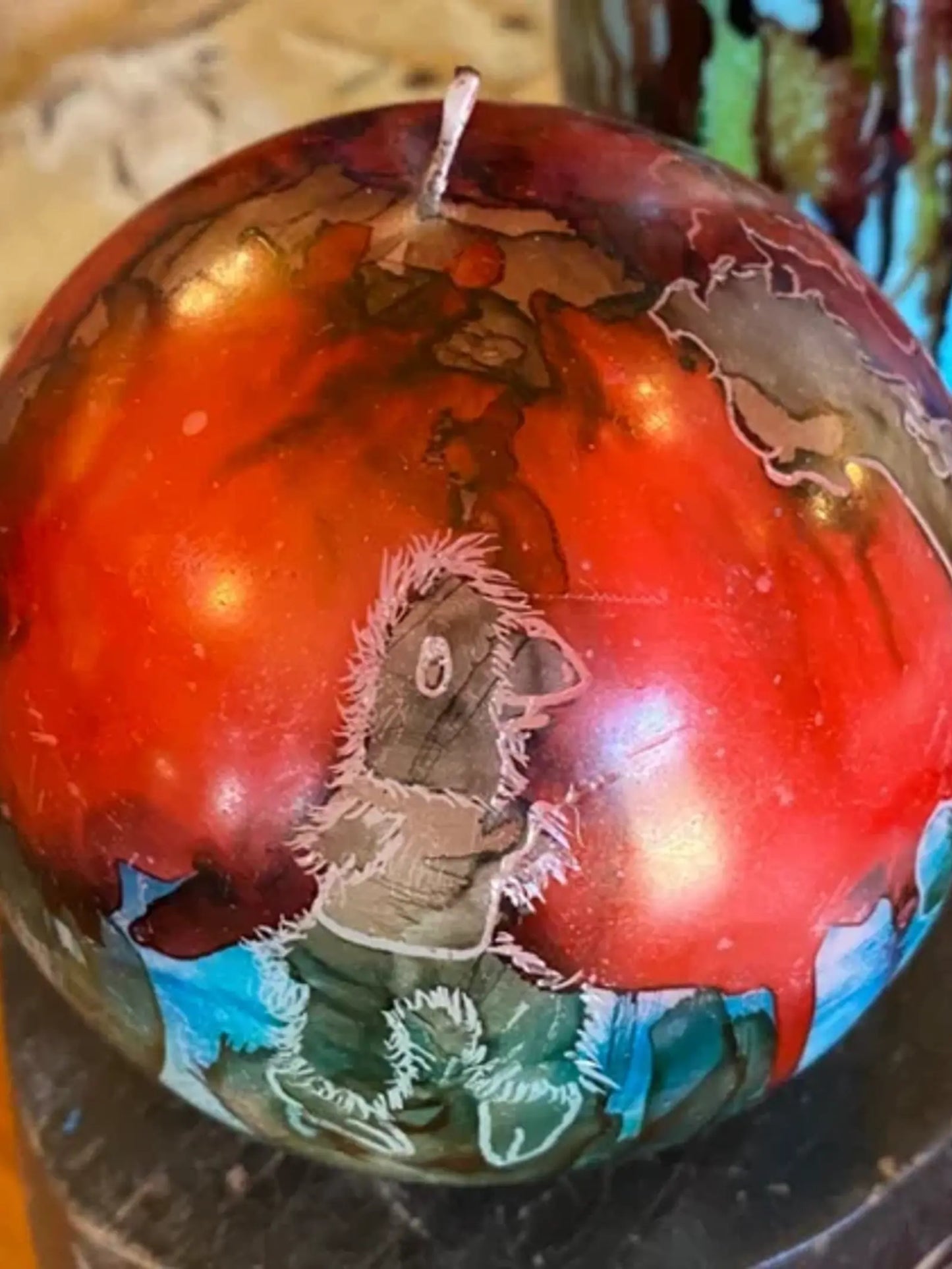 Large Tie dye globe candle