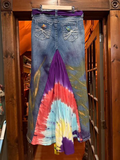 Groovy Tye Dye Jean Skirt