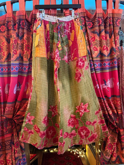 Reversible Kantha pants