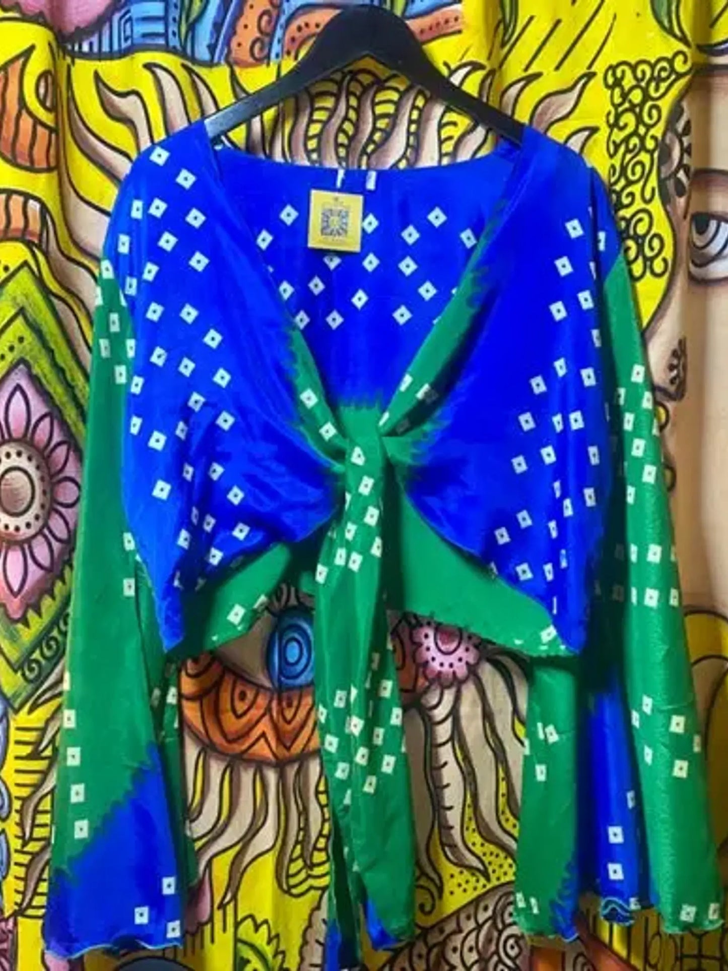 Royal blue and green tie top