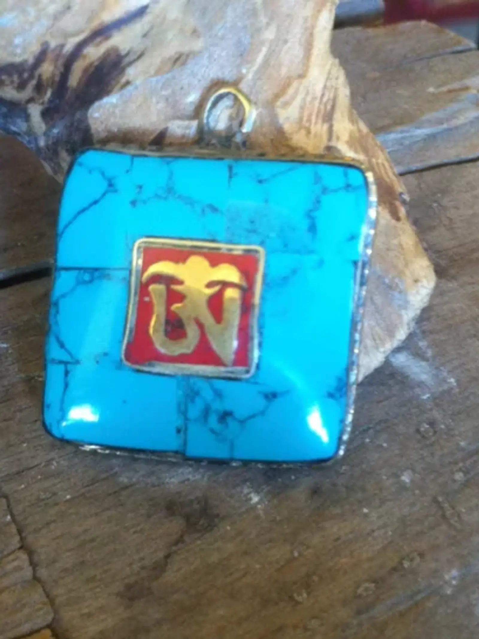 Turquoise OM pendant