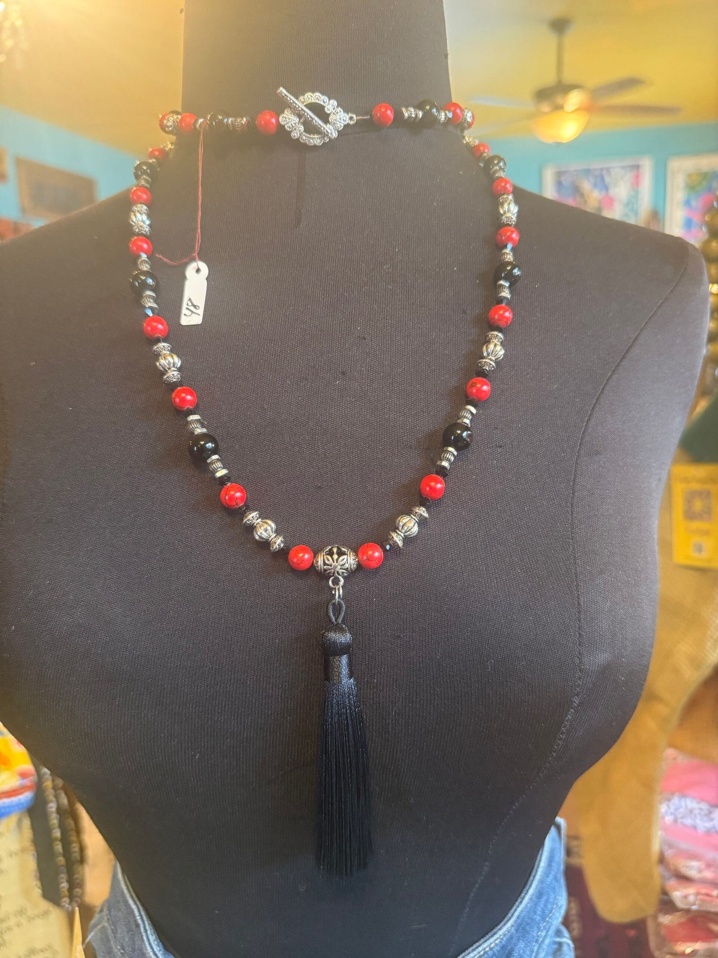 Dramatic Black And Red Mala