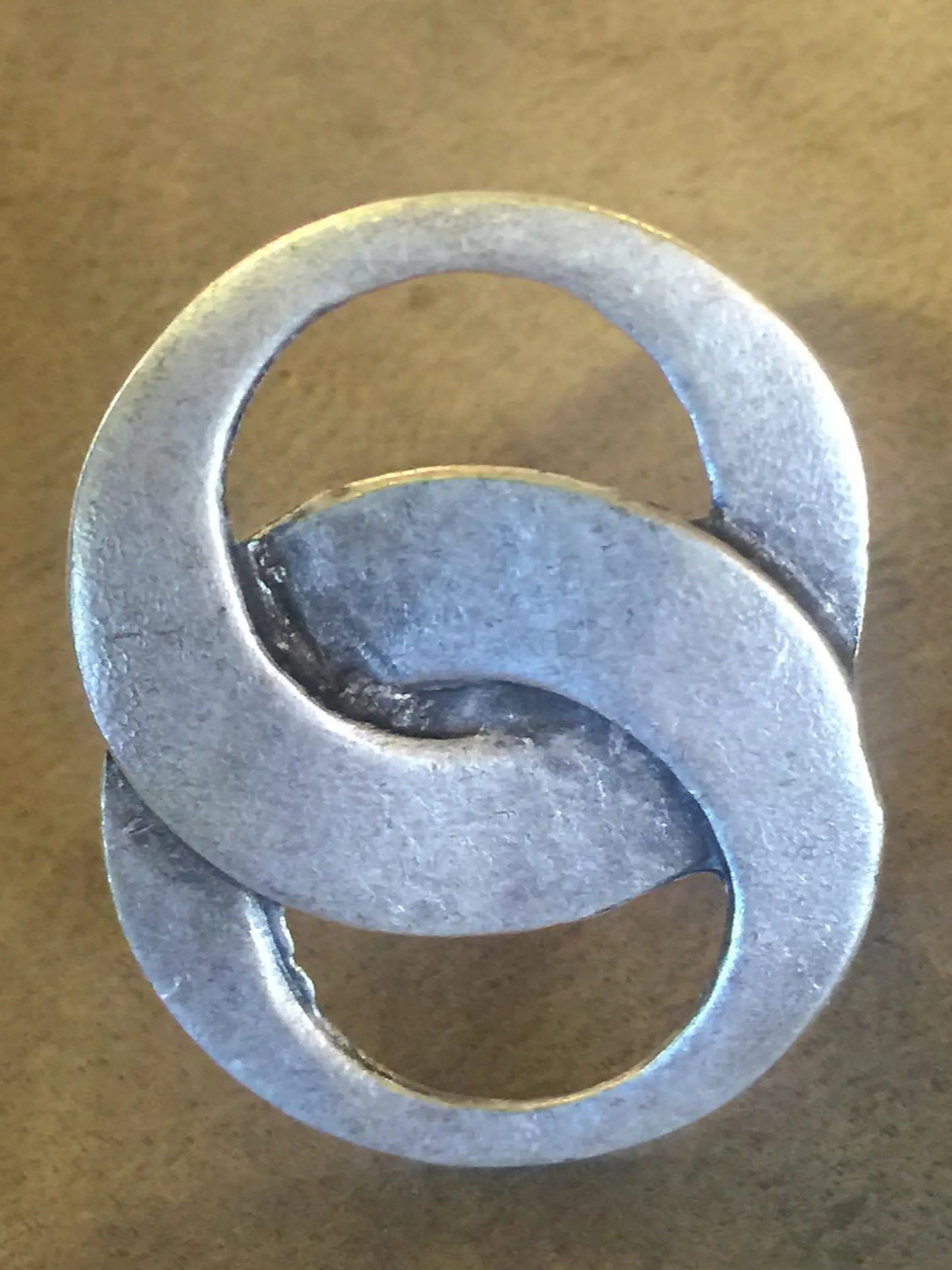 Joined circles silver ring