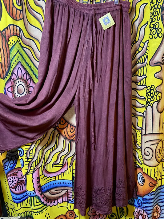 Wide Leg Rayon Pants