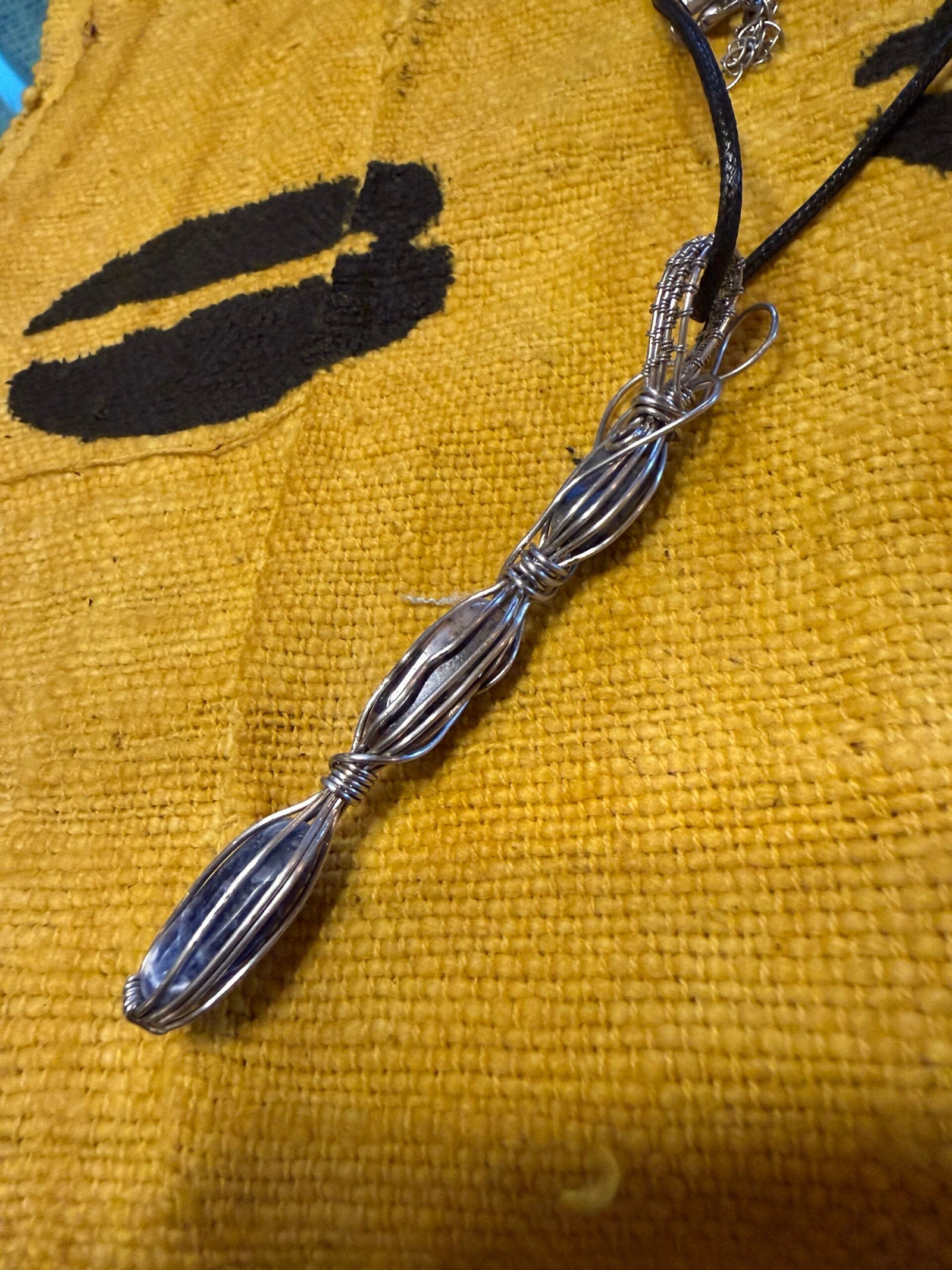 Amethyst cylinder wire wrap necklace