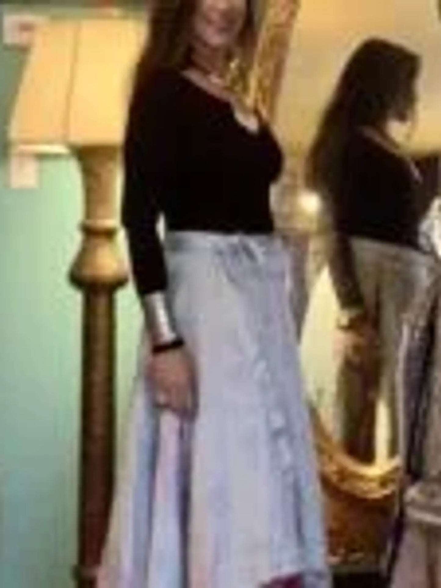 Reversible wrap skirt