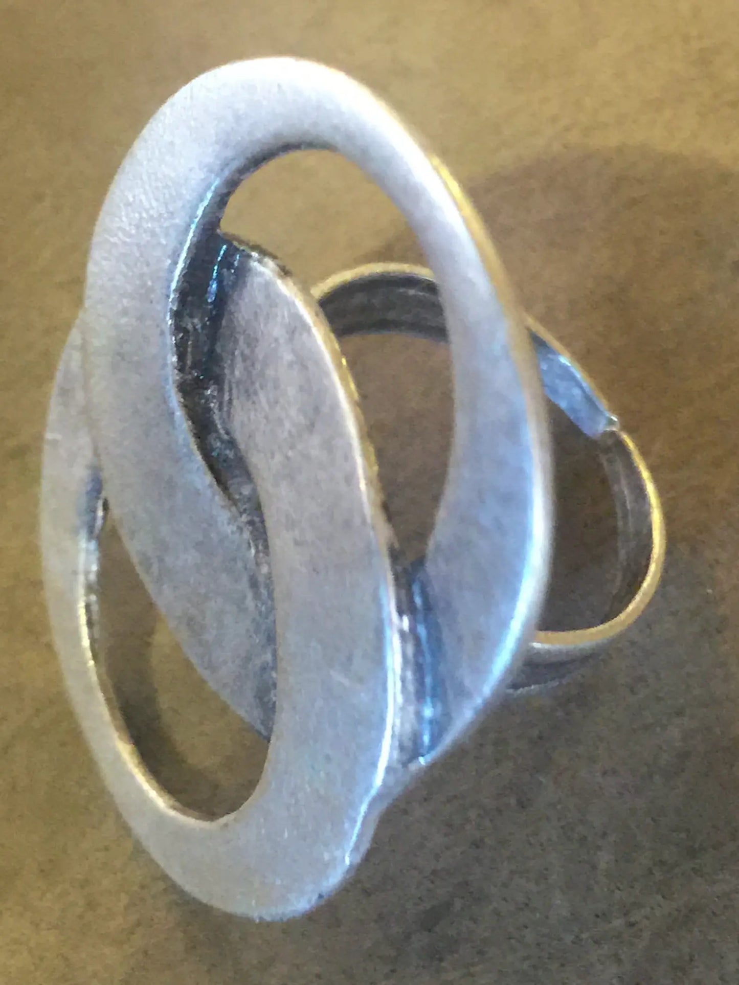 Joined circles silver ring