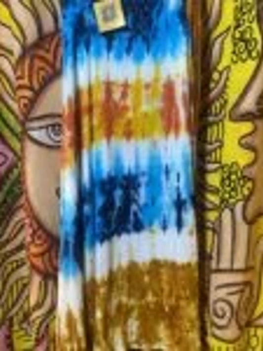 Tye dye wrap skirt - brown