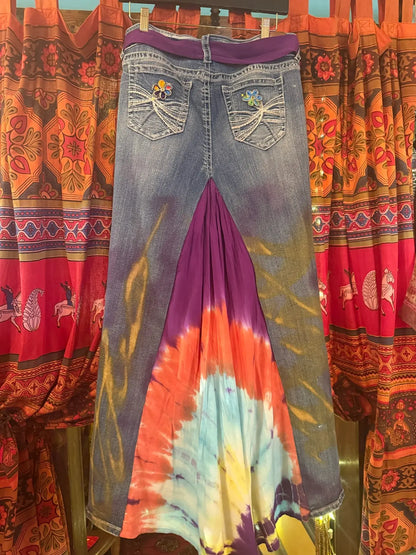 Groovy Tye Dye Jean Skirt