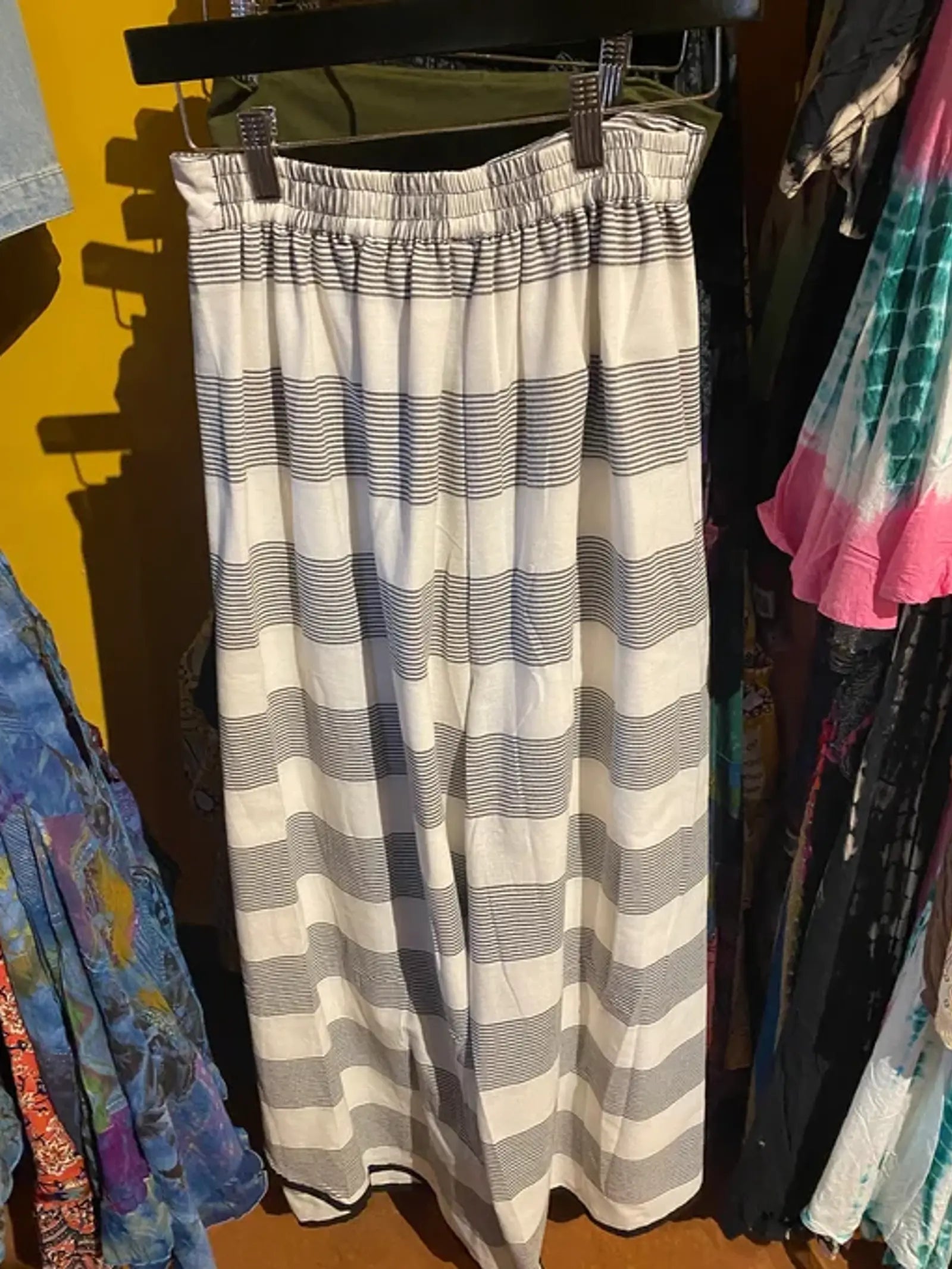 Faux wrap cotton pants - Grey Blue