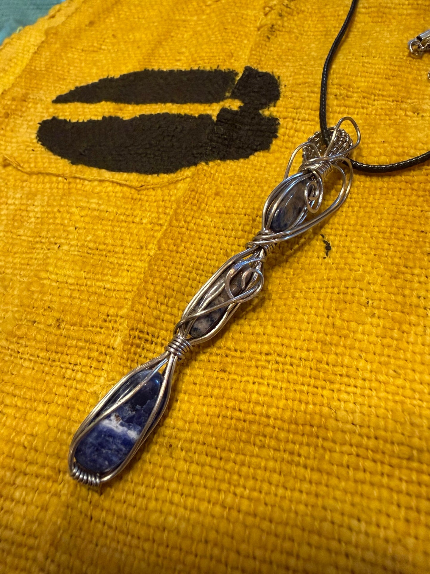 Amethyst cylinder wire wrap necklace