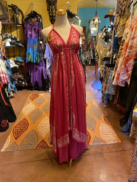 Cotton embroidered halter dress