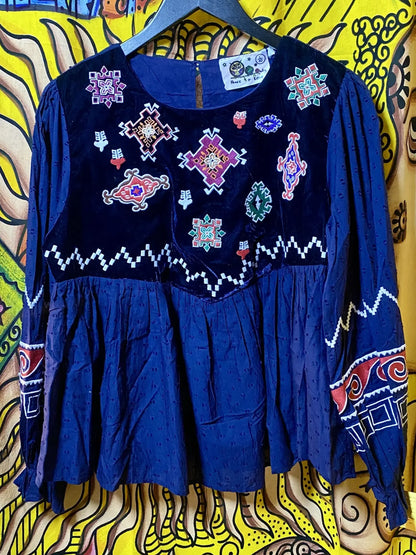 Emboidered Velvet top