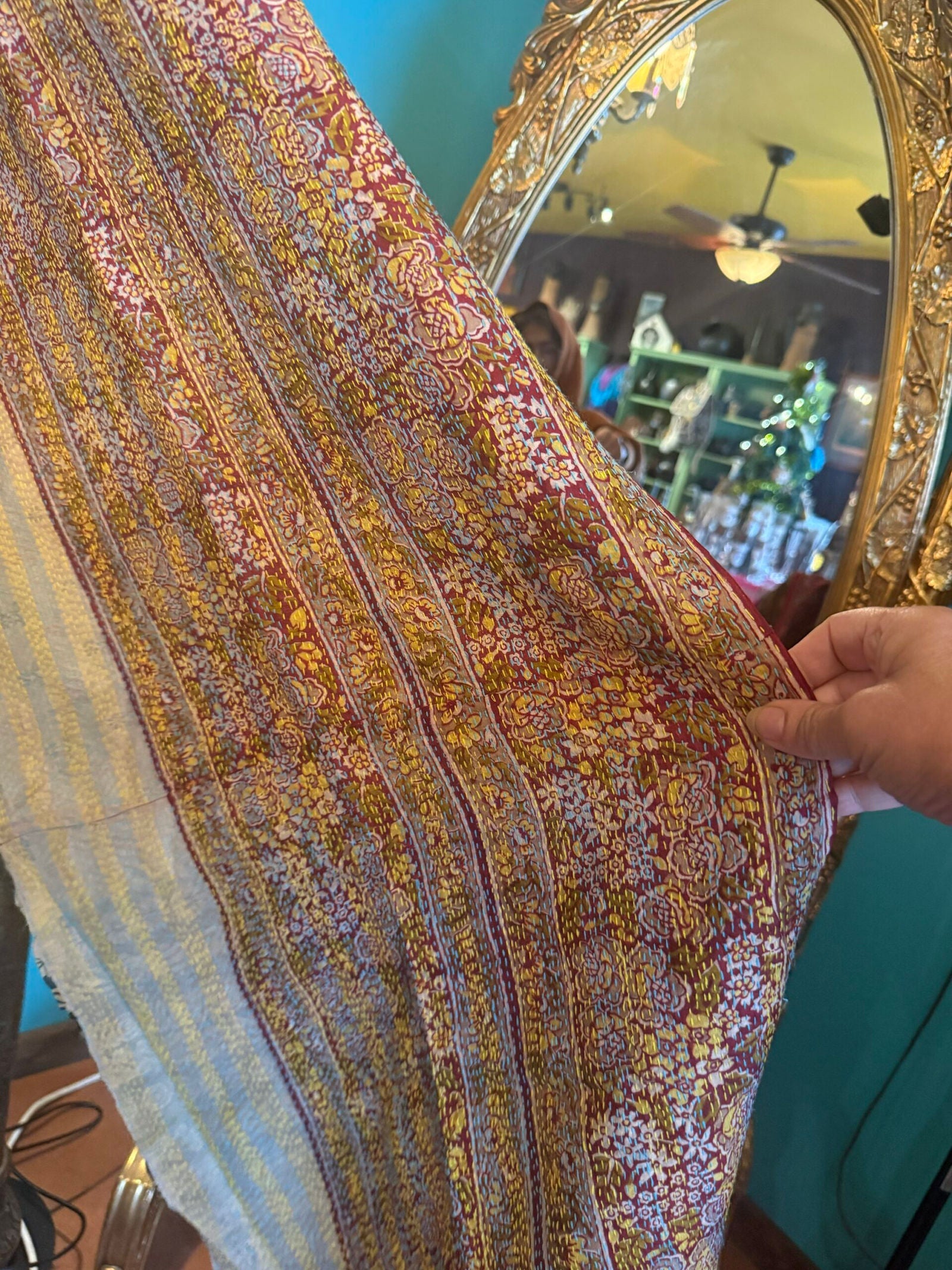 Silk Kantha Scarf earthy