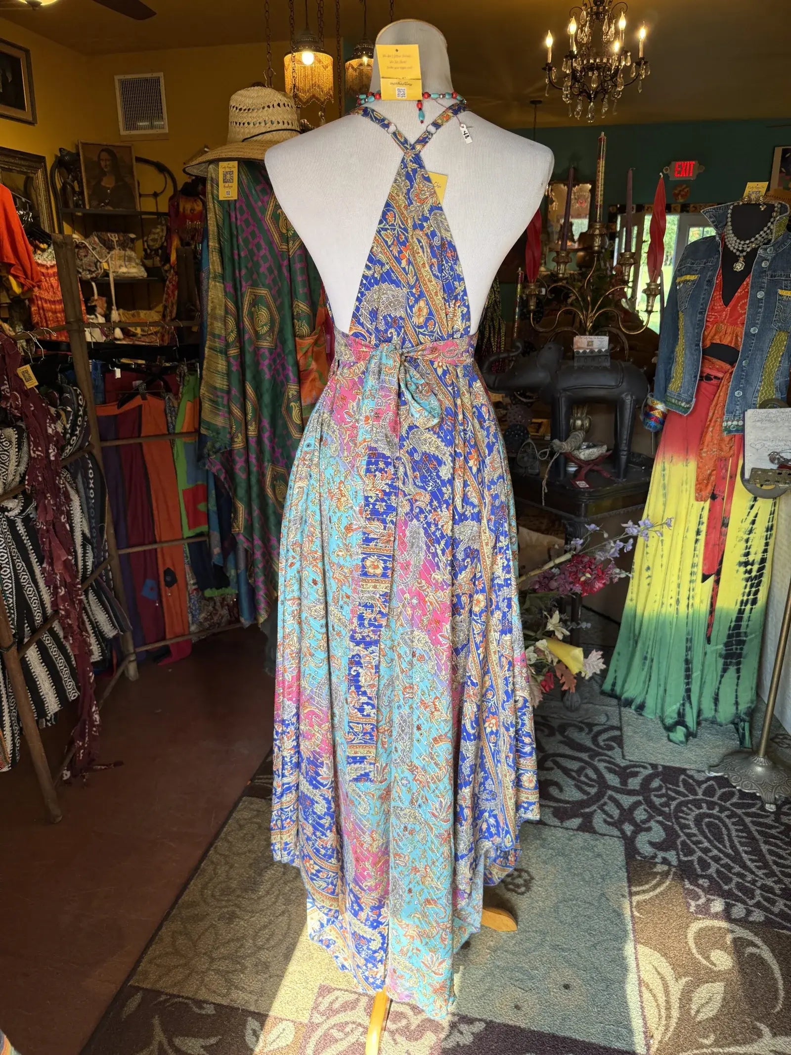 A Line maxi Sun Dress Blue